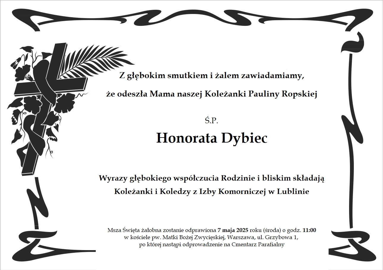 kondolencje dla Pauliny Ropskiej